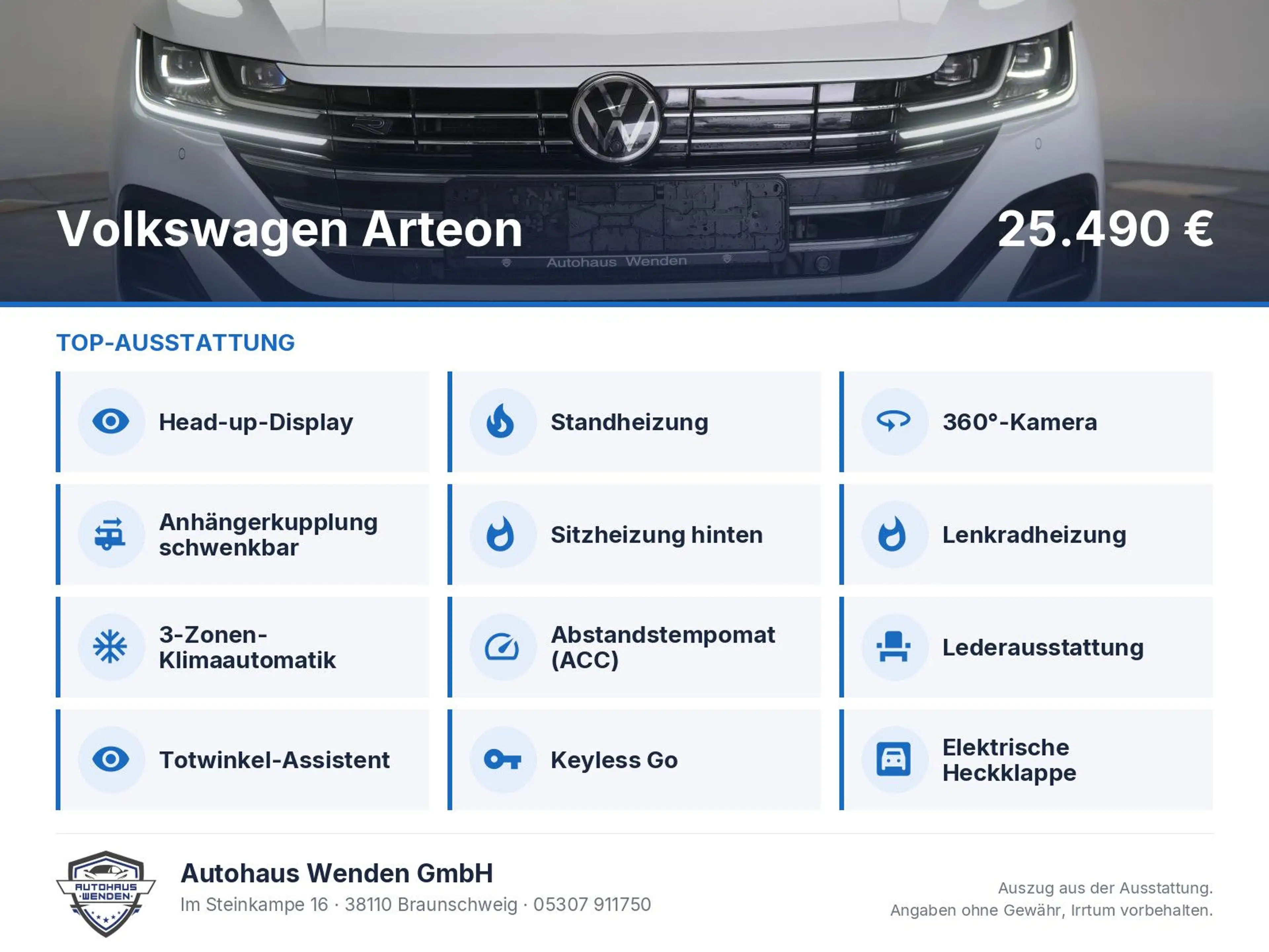Volkswagen Arteon Shooting Brake 1.4 e TSI R line Leder/ACC — photo 6