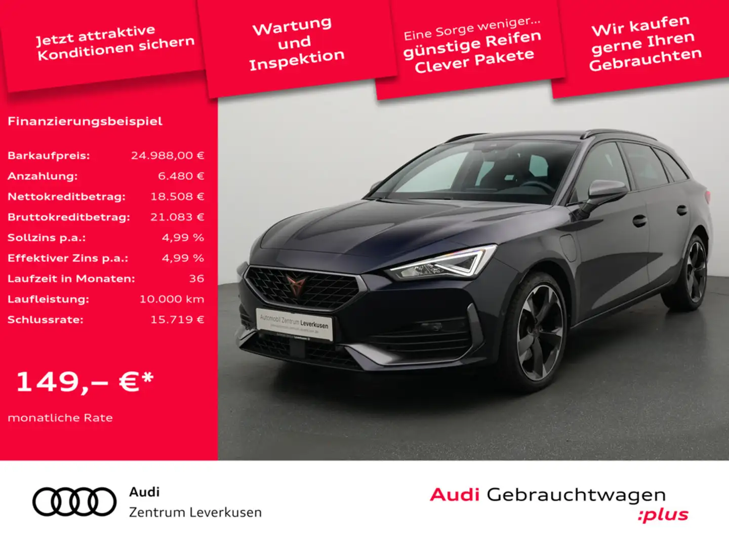 CUPRA Leon ST e-Hybrid NAVI VIRT KAM CARPLAY LEDER Blau - 1