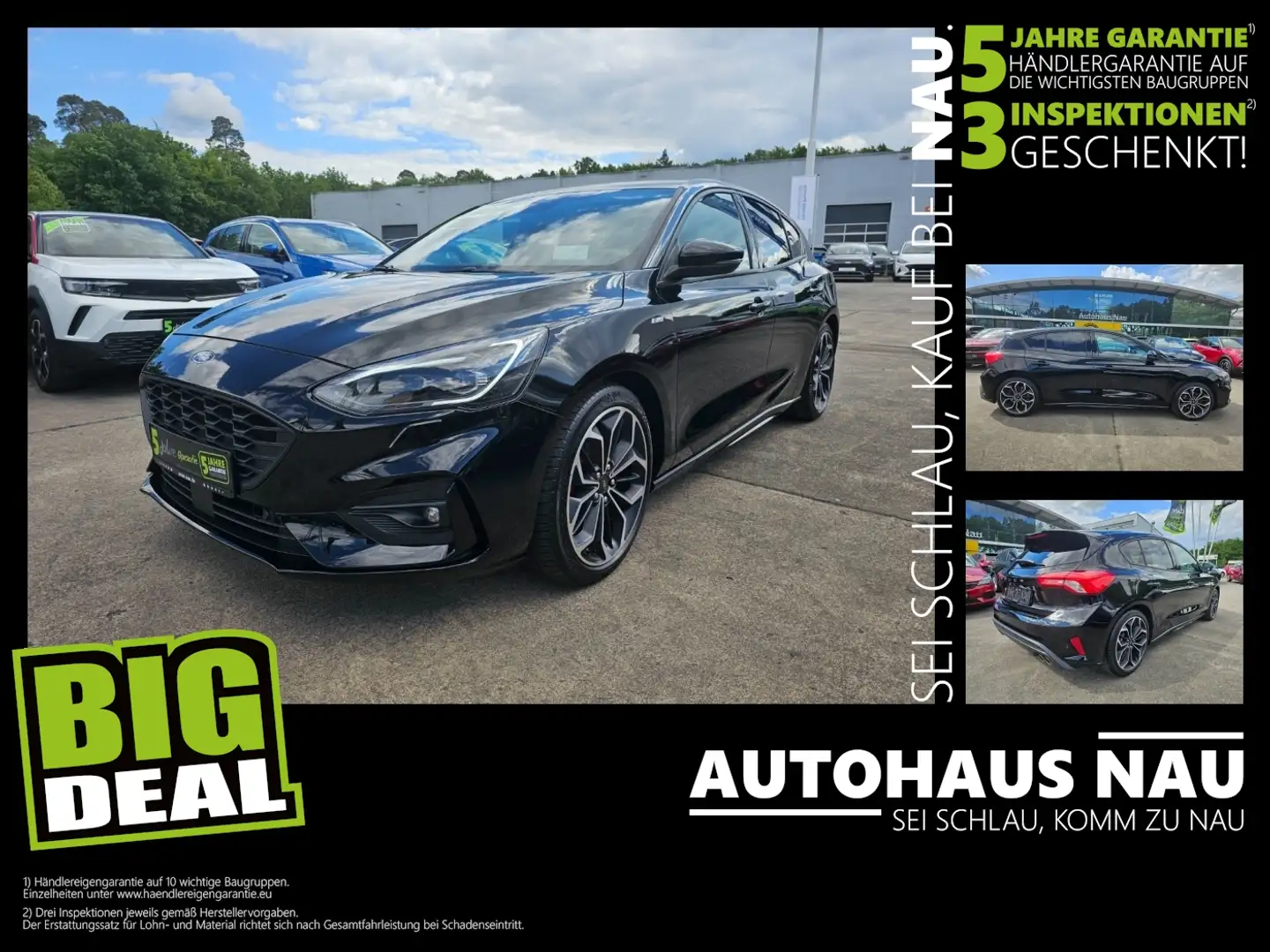 Ford Focus 1.5 EcoBoost ST-Line Navi FLA HUD ACC AHK Schwarz - 1