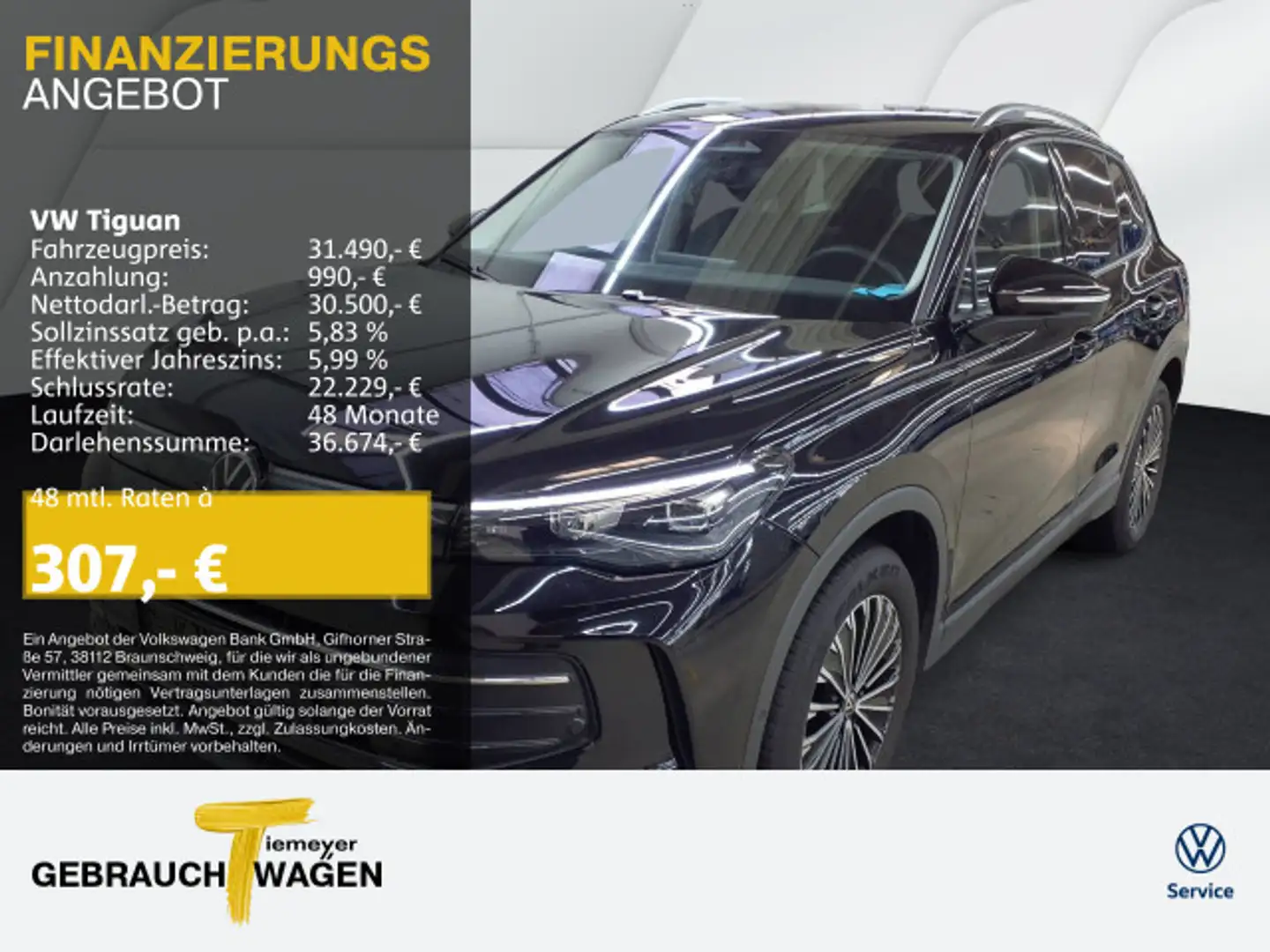 Volkswagen Tiguan 1.5 TSI DSG LIFE NAVI KAMERA AHK SITZH Schwarz - 1