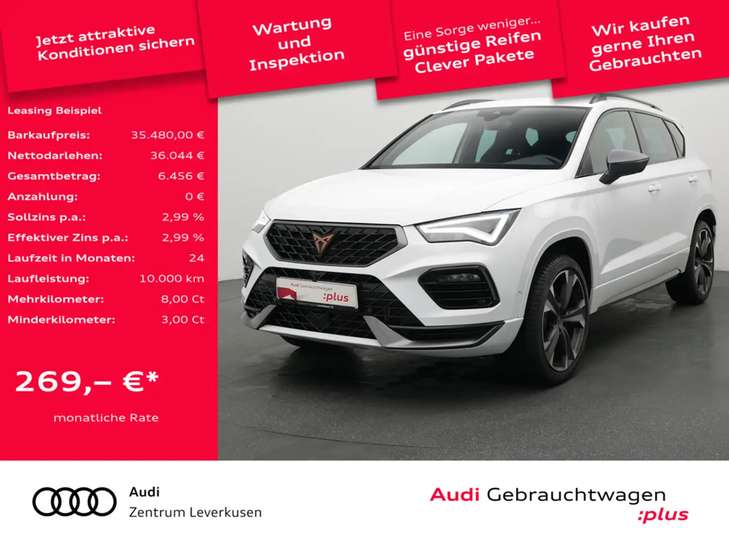 CUPRA Ateca 4Drive DSG ACC AHK NAVI VIRT KAM SHZ LE Weiß - 1
