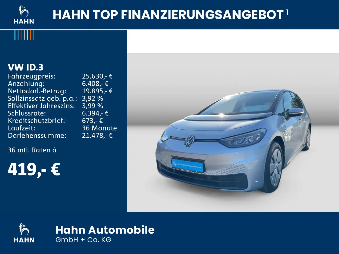 Volkswagen ID.3 Pro Performance Cam Keyless LED Navi Sitzhe Silber - 2