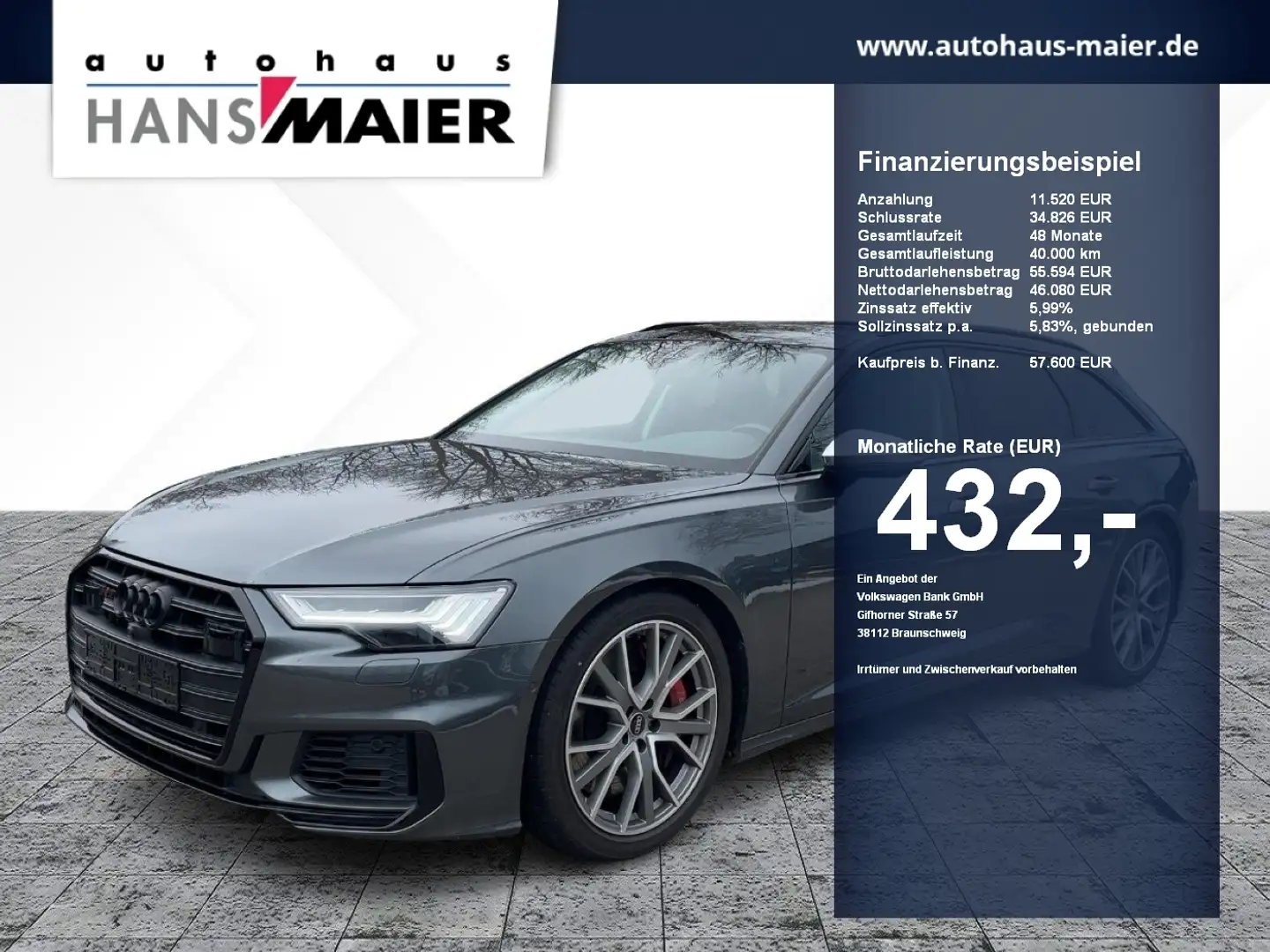 Audi S6 Avant TDI qu. AHK TopView 8fach HDMatrix B&O Gris - 1