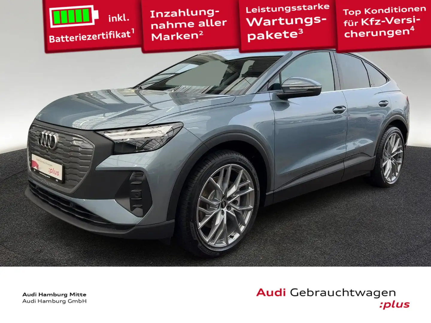 Audi Q4 e-tron 45 210 kW S line Waermepumpe Blau - 1