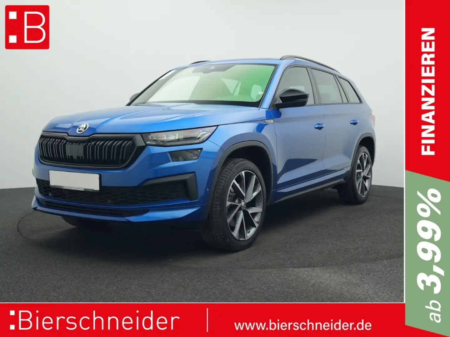 Skoda Kodiaq 2.0 TDI DSG 4x4 Sportline AHK PANO STANDHZ ALU 20 Blau - 1