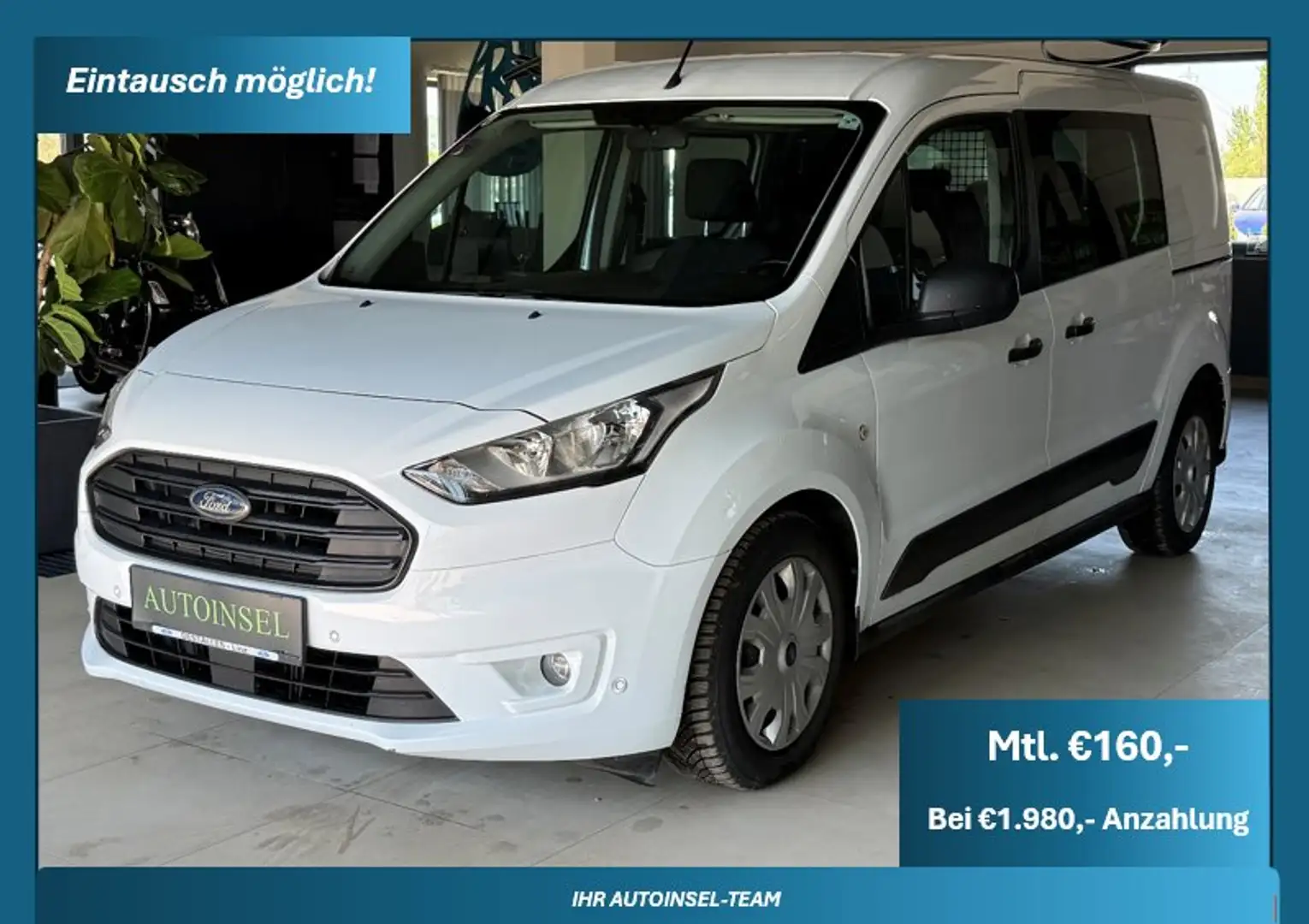 Ford Tourneo Connect 5 Sitze 2 Schiebetüren 8-fach Bereift Weiß - 1