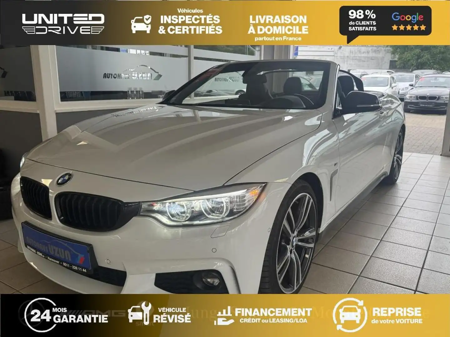 BMW 430 430i Cabriolet M Sport - BVA CABRIOLET F33 F83 430i PHASE 1 Blanc - 1