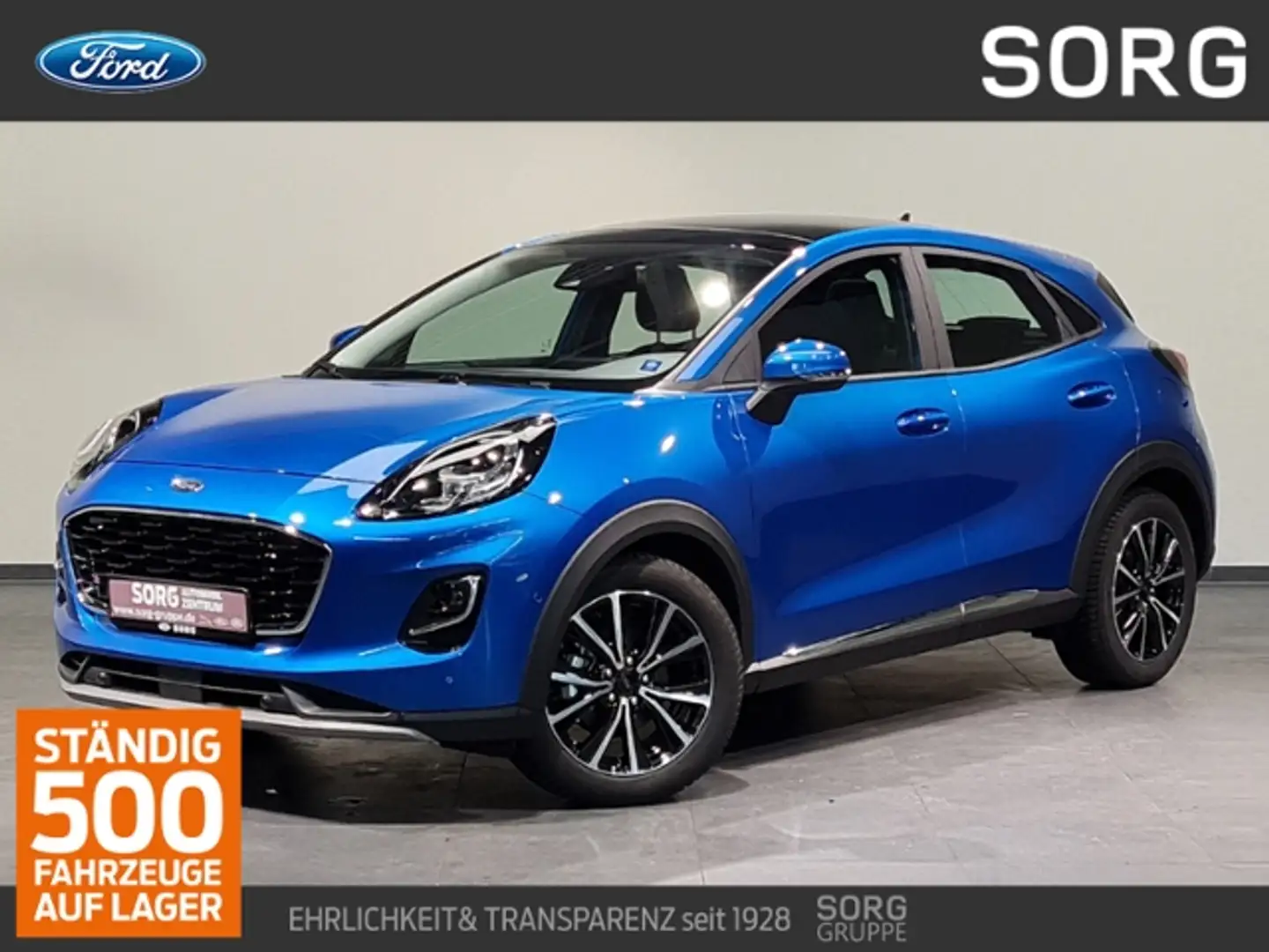 Ford Puma 1.0 MHEV Titanium*AHK*PANO-SD*ACC*-38%* Blau - 1