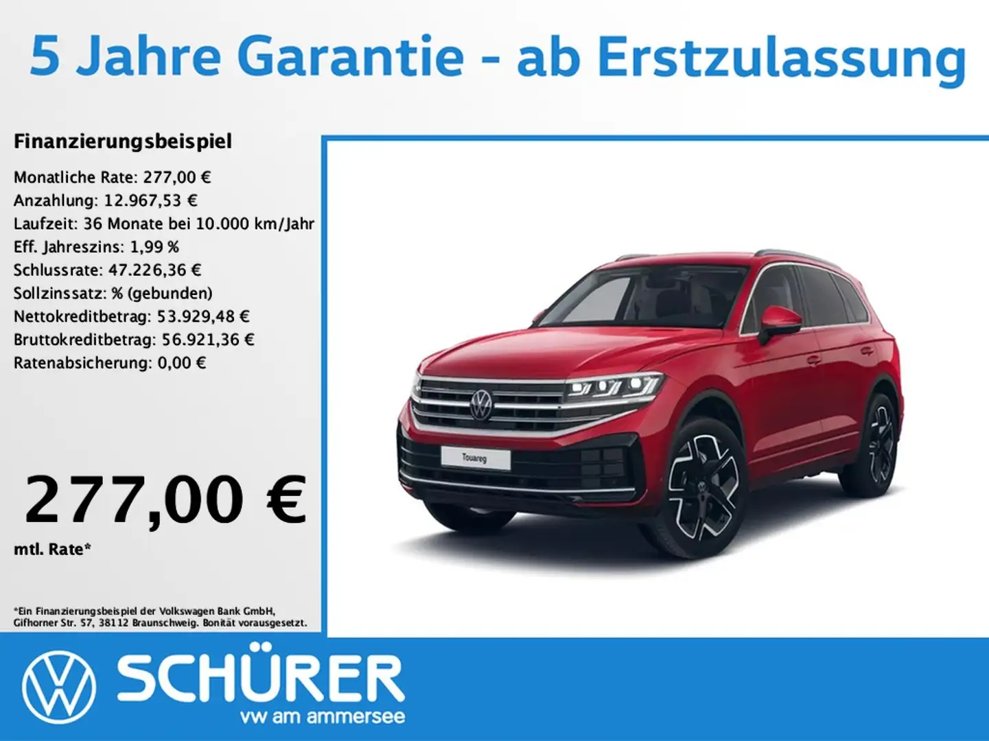 Volkswagen Touareg 3.0TDI Elegance 4x4 Allradlenkung StdHzg Luft A... Piros - 1
