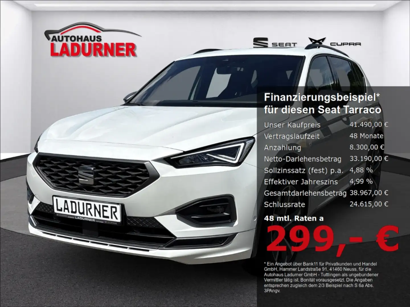 SEAT Tarraco FR 1.5TSI DSG 150PS Standh AHK 7-Sitzer 7 Sitzer Wit - 1