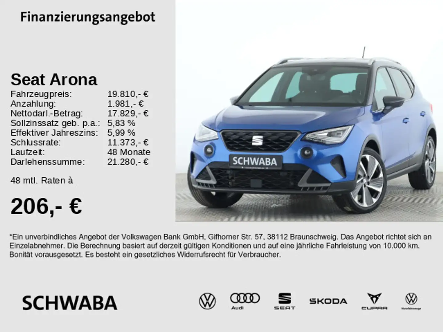 SEAT Arona FR 1.5 TSI DSG *AHK*NAVI*LED*R-KAM*18''* Blue - 1