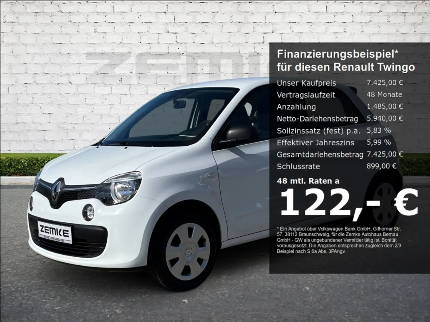 Renault Twingo 1.0 SCe 70 Life Alarm Berganfahrass. GA Speedlimit Fehér - 1