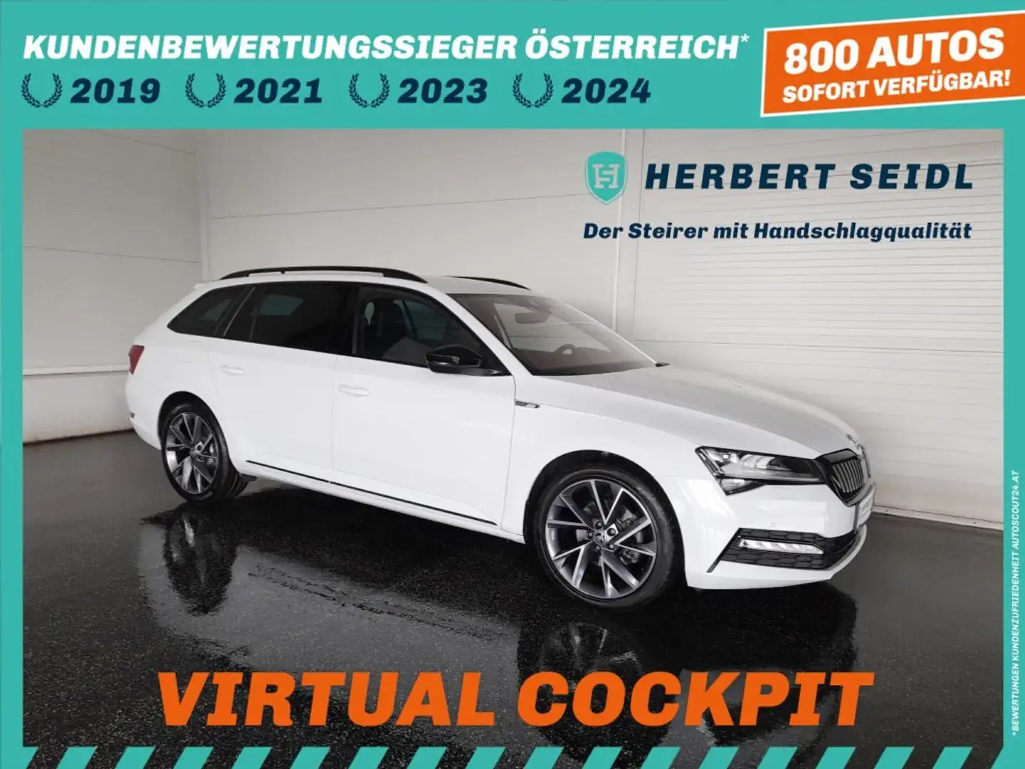 Skoda Superb Kombi SPORTLINE PHEV DSG *MATRIX-LED / DCC / 19 ZOLL / VIRTUELL / NAVI / AHV & KAMERA / ACC / CANTON* Weiß - 1