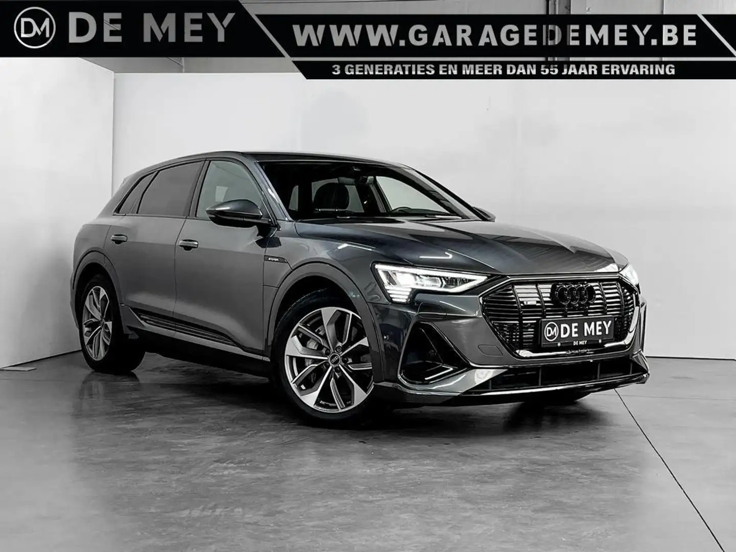 Audi e-tron 55 Quattro 95 KWh *S-line* Luchtvering / 360° Cam / Carplay / Keyless Grijs - 1