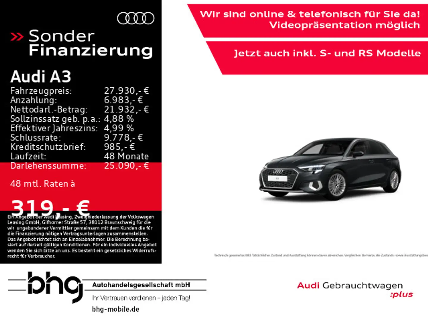 Audi A3 35 TFSI Sportback S tronic advanced Grau - 1