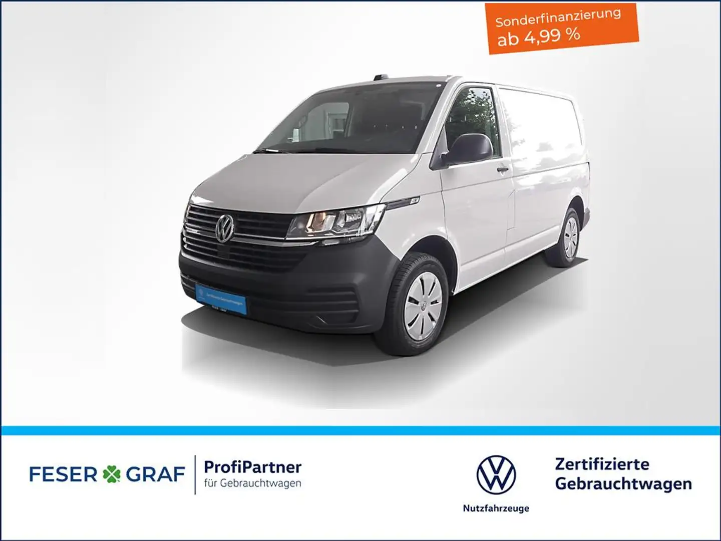 Volkswagen T6.1 Transporter 6.1 Kasten 2.0 TDI PDC Klimaanlage Heckklappe Weiß - 1