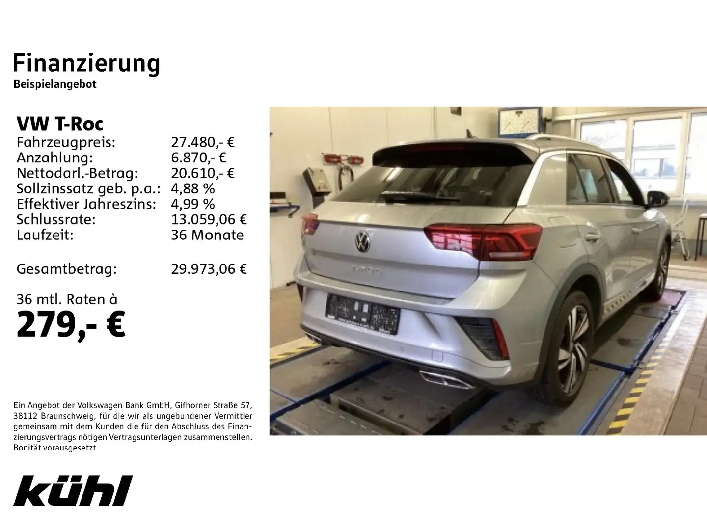 Volkswagen T-Roc 1.5 TSI DSG R-Line LED/ACC/Kamera/Navi/AHK Silber - 2