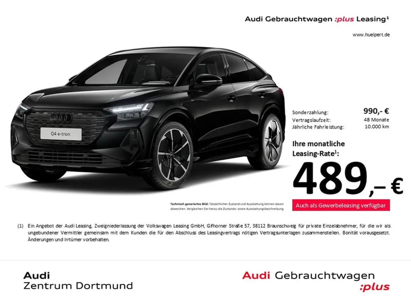 Audi Q4 e-tron Sportback 55 quattro S LINE AHK LM21 Schwarz - 1