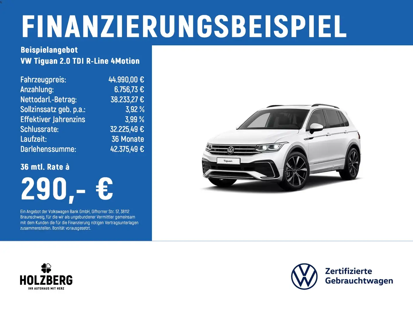 Volkswagen Tiguan 2.0 TDI R-Line 4Motion IQ.LIGHT+NAVI+RFK Weiß - 2