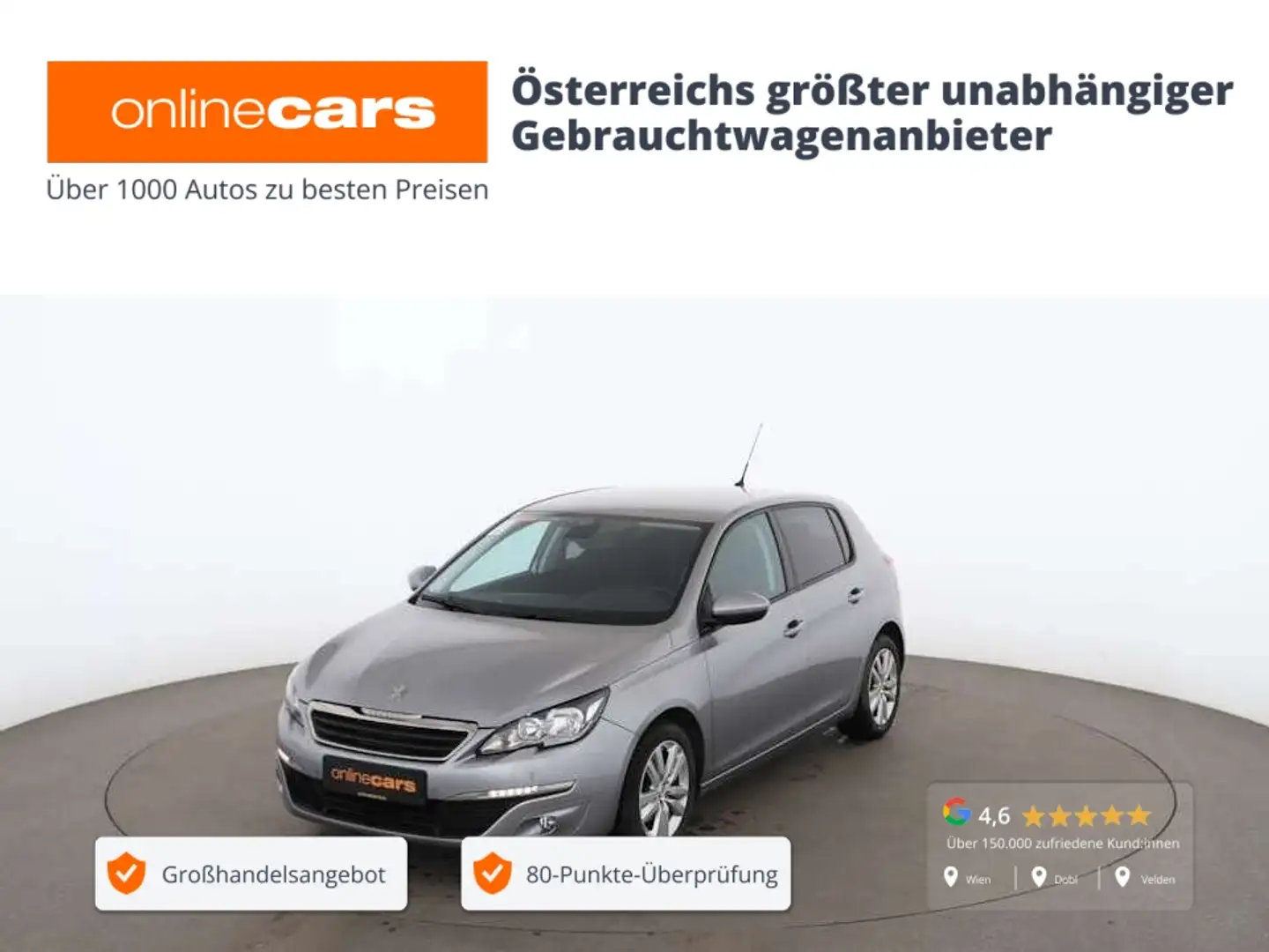 Peugeot 308 1.6 BlueHDI 120 Active Aut NAVI TEMP PDC Grau - 1