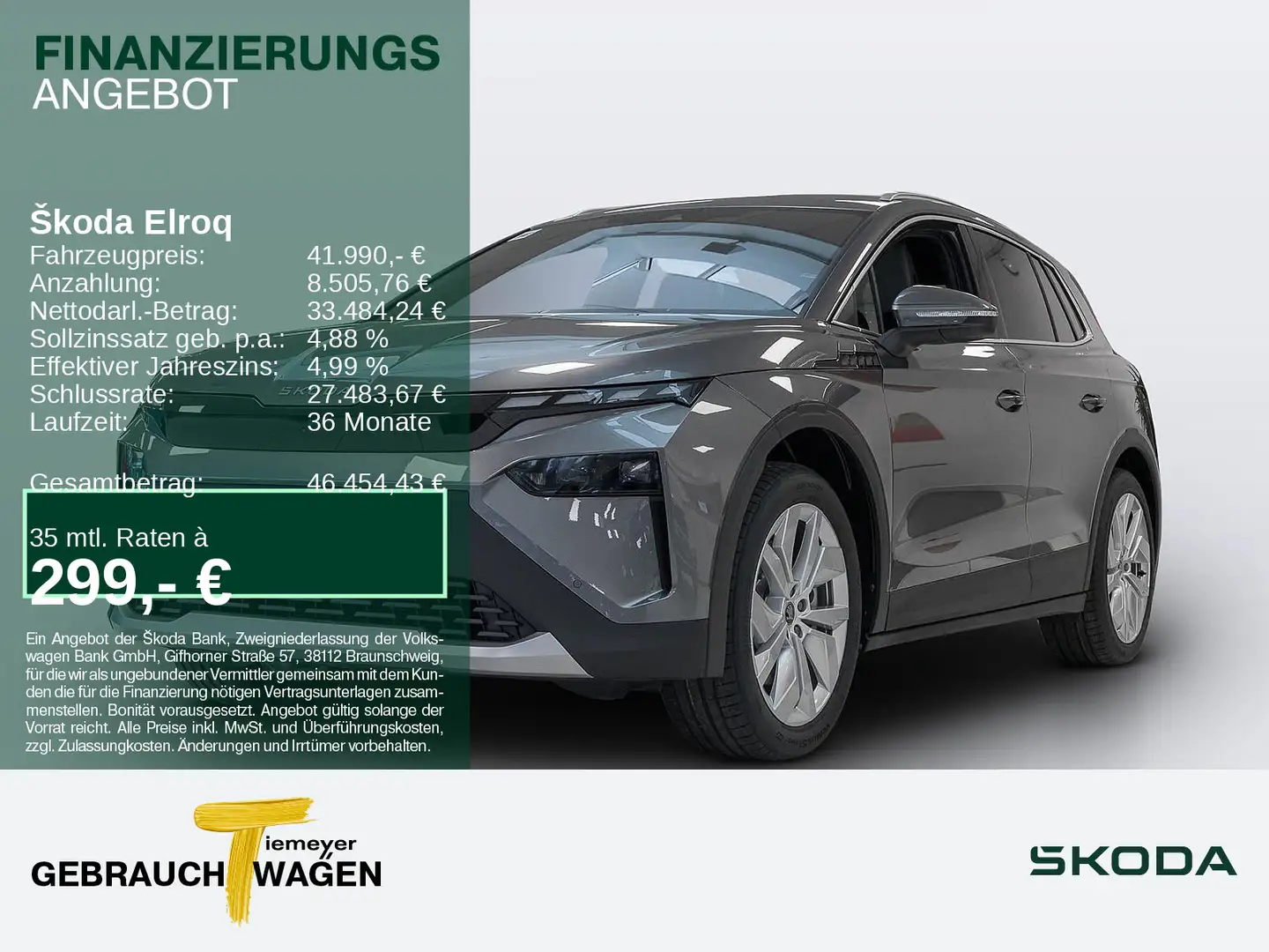 Skoda Elroq iV 85 Lodge NAVI MATRIX CANTON Grau - 1