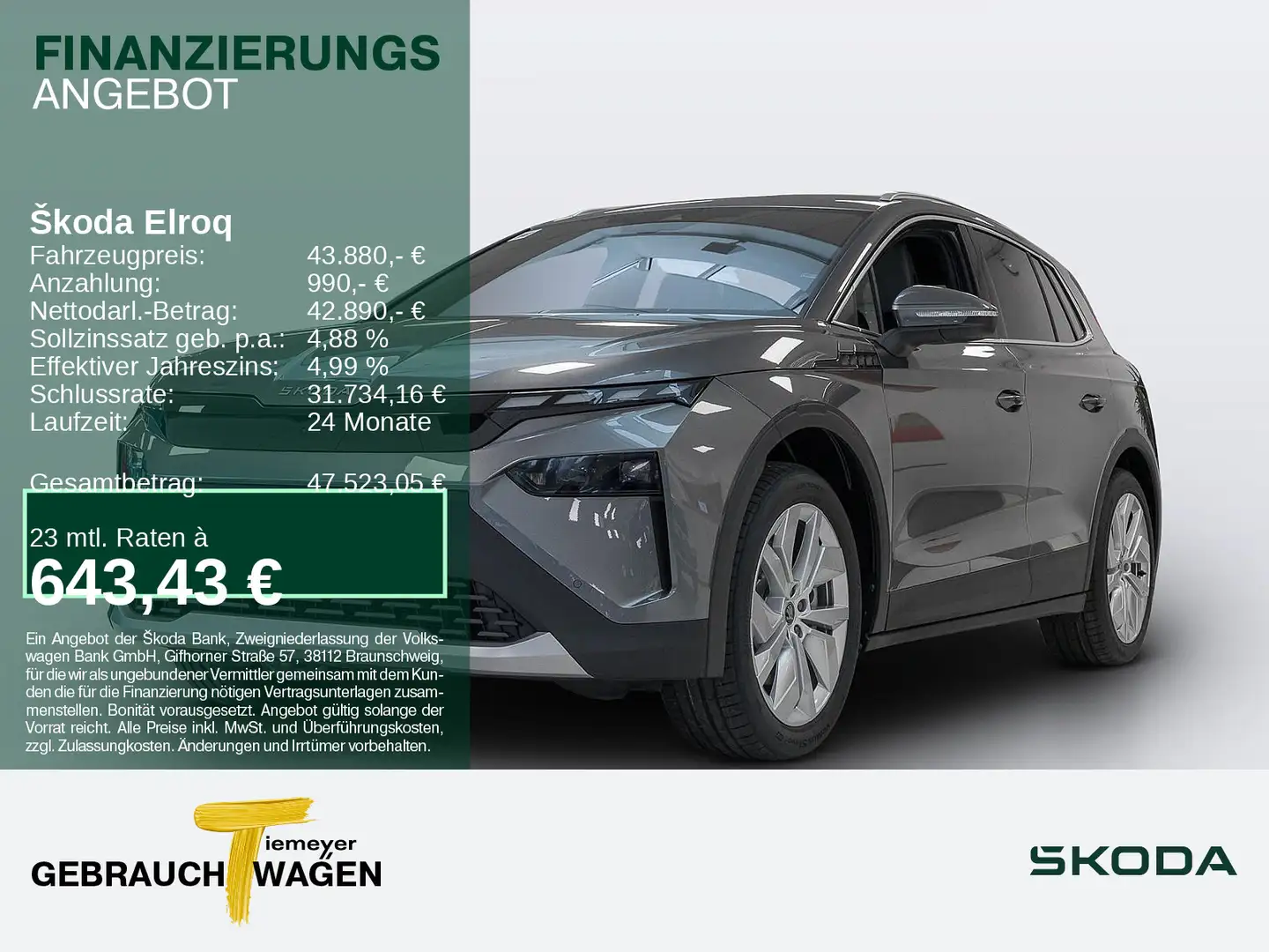Skoda Elroq iV 85 Lodge NAVI MATRIX CANTON Grau - 1