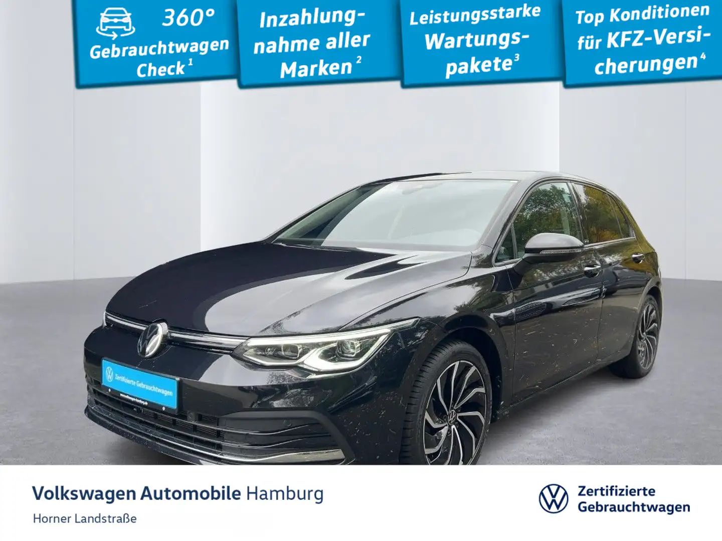 Volkswagen Golf VIII 2.0 TDI DSG LED AHK Kamera Sitzheizung Schwarz - 1