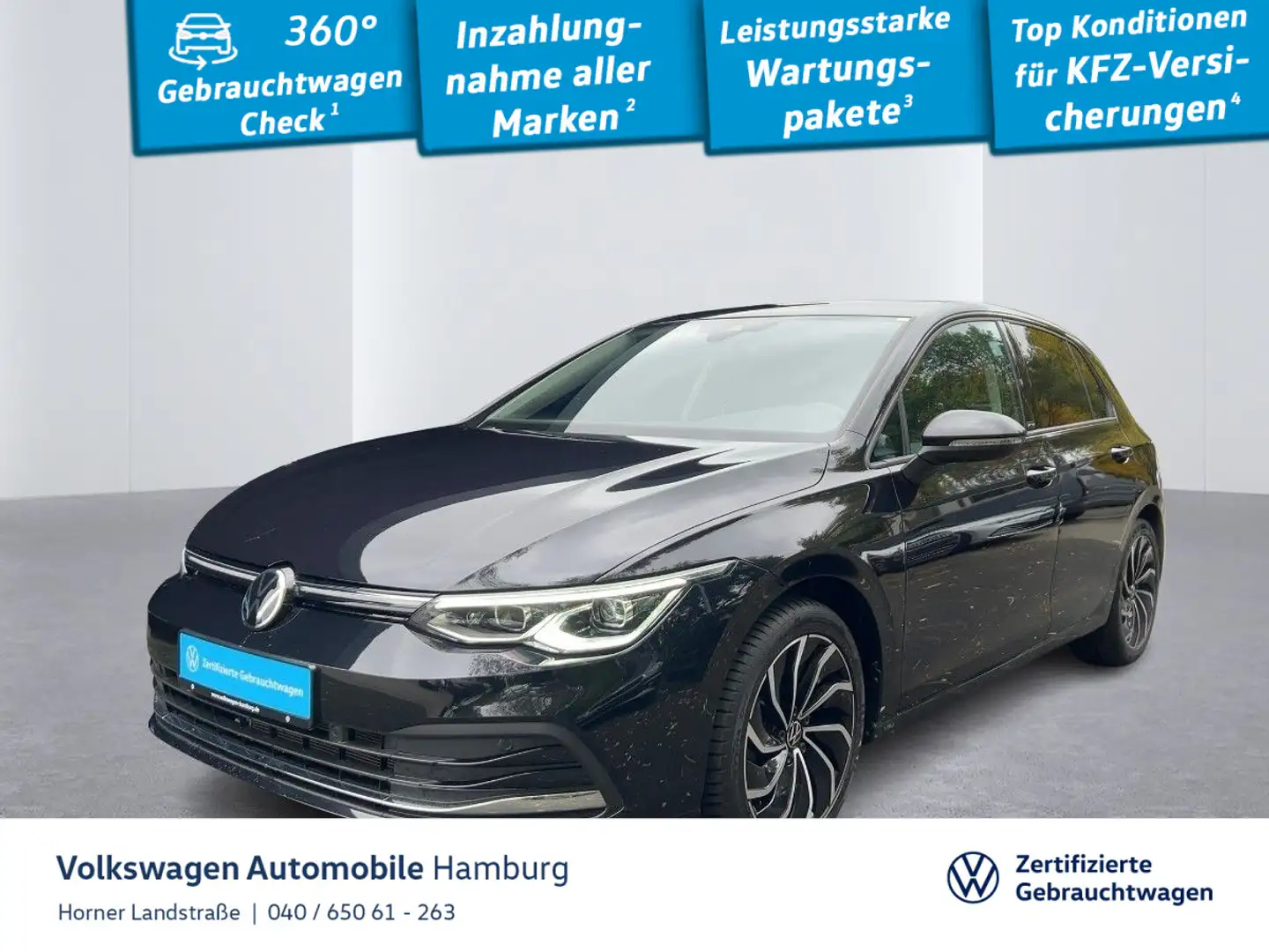 Volkswagen Golf VIII 2.0 TDI DSG LED AHK Kamera Sitzheizung Schwarz - 1