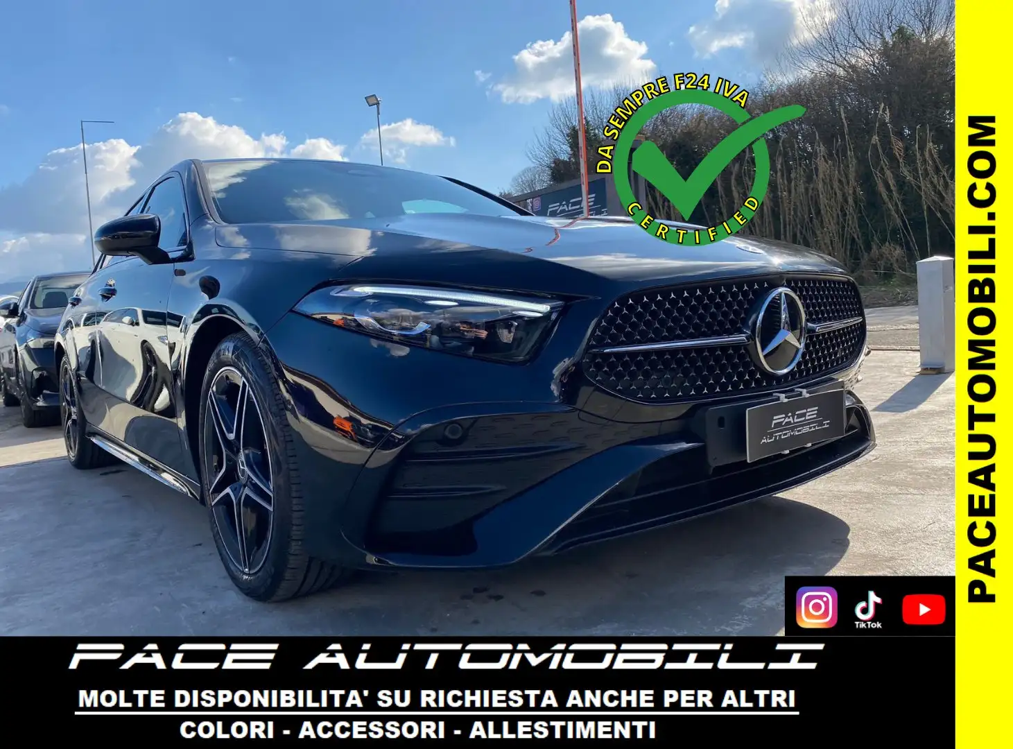 Mercedes-Benz A 180 i AMG PREMIUM DISTRONIC LED 64 COLORI KAMERA PDC Nero - 1
