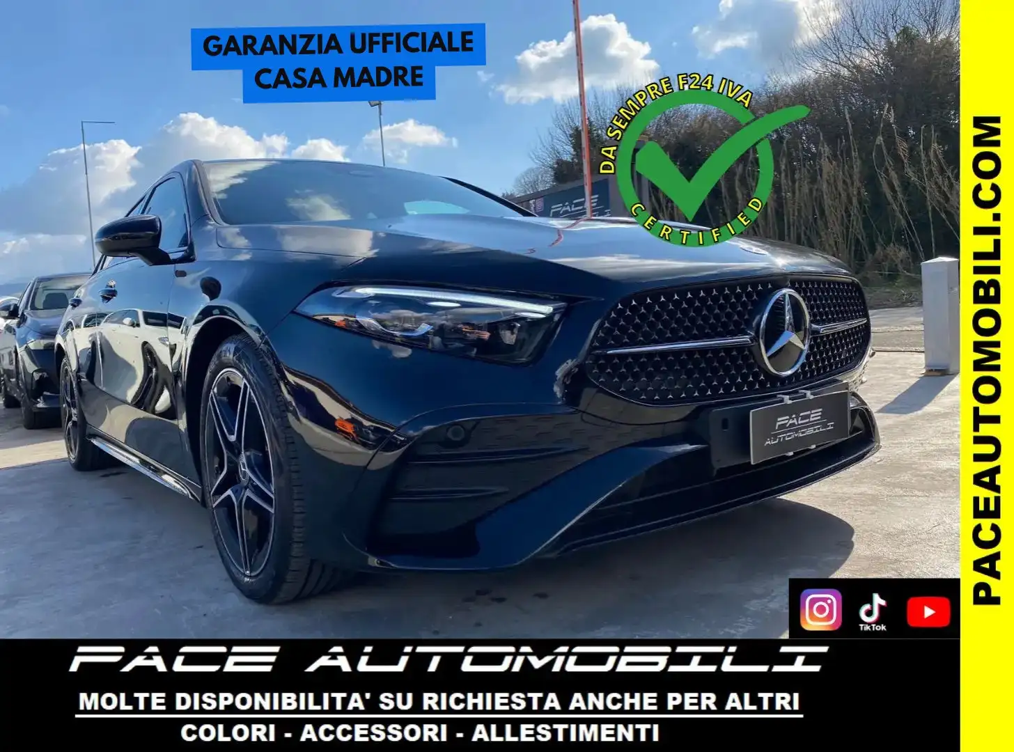 Mercedes-Benz A 180 i AMG PREMIUM DISTRONIC LED 64 COLORI KAMERA PDC Nero - 1