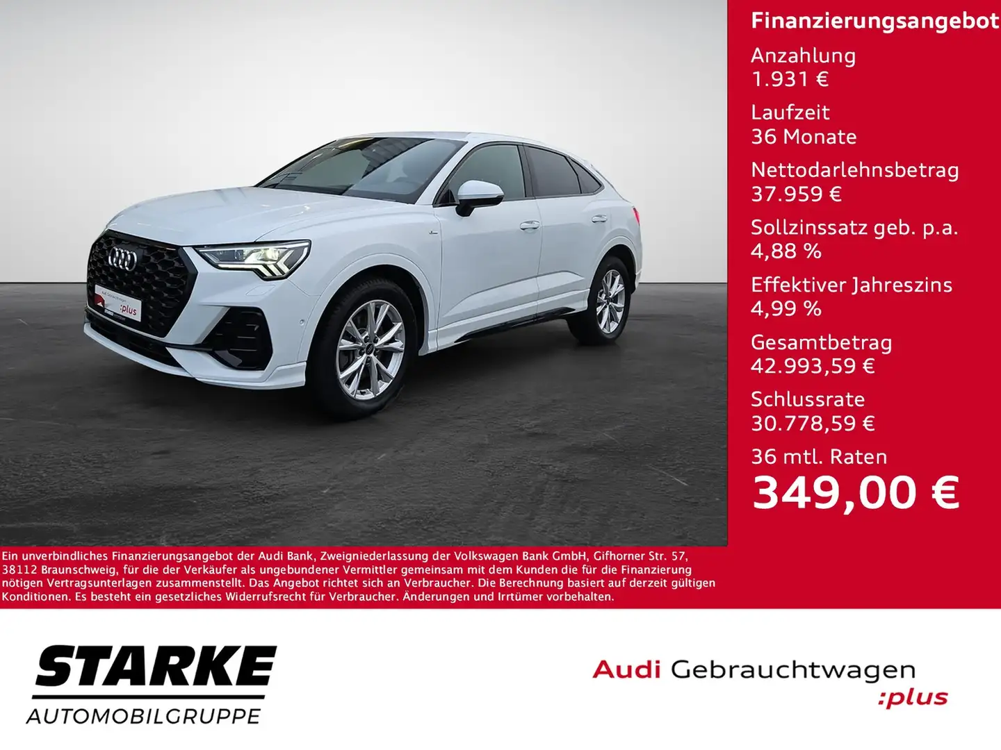 Audi Q3 Sportback 45 TFSI S tronic S line NaviPlus Matr... Wit - 1