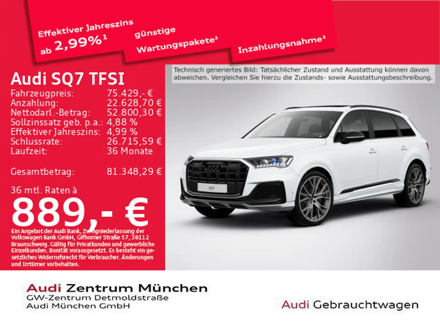 Audi SQ7 tiptr. Pano/AHK/B&O/HuD Blanc - 1