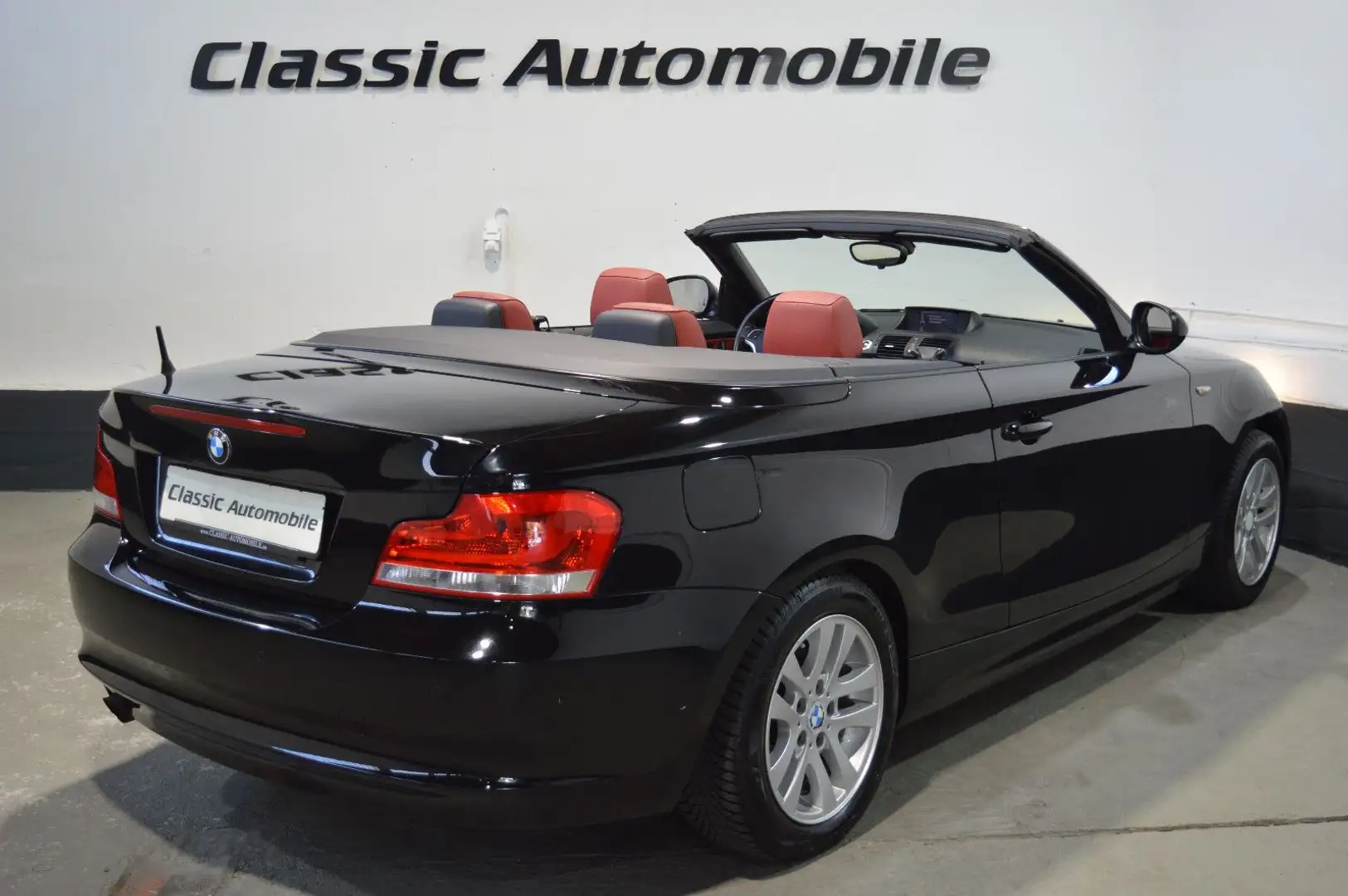 BMW 118 i Cabrio *Vollleder in rot*Klima*Tempomat* Schwarz - 2