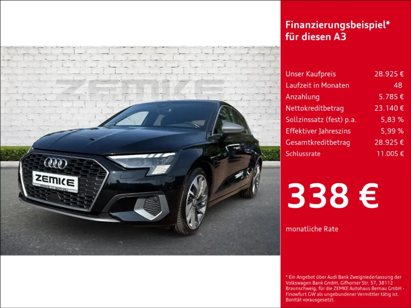 Audi A3 Sportback 35 TFSI S-tronic edition one Navi Digita Schwarz - 1