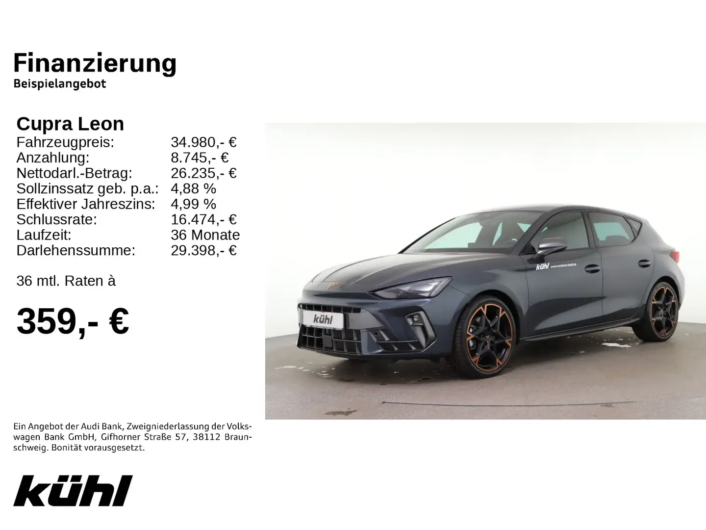 CUPRA Leon 1.5 eTSI DSG LED ACC DCC Kamera App Navi Grau - 2