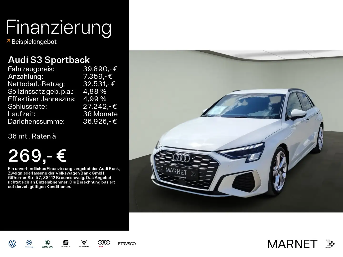 Audi S3 2.0 TFSI quattro*Matrix*Alu*PDC*Aud Weiß - 1