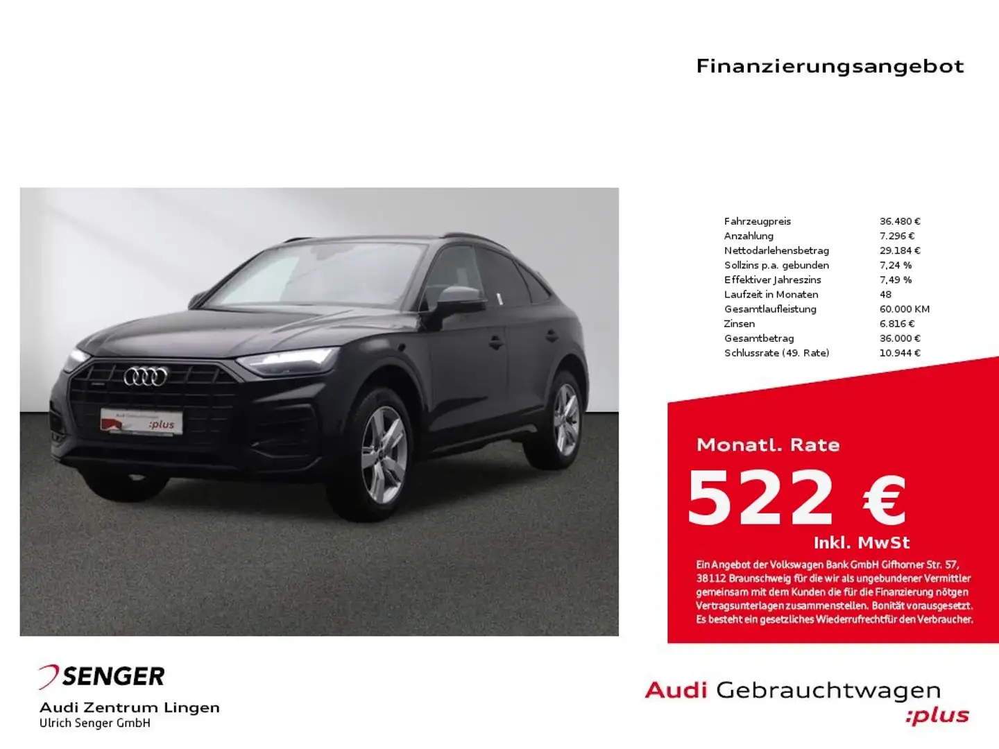 Audi Q5 Sportback 40 TDI quattro Navi LED Panorama Noir - 1