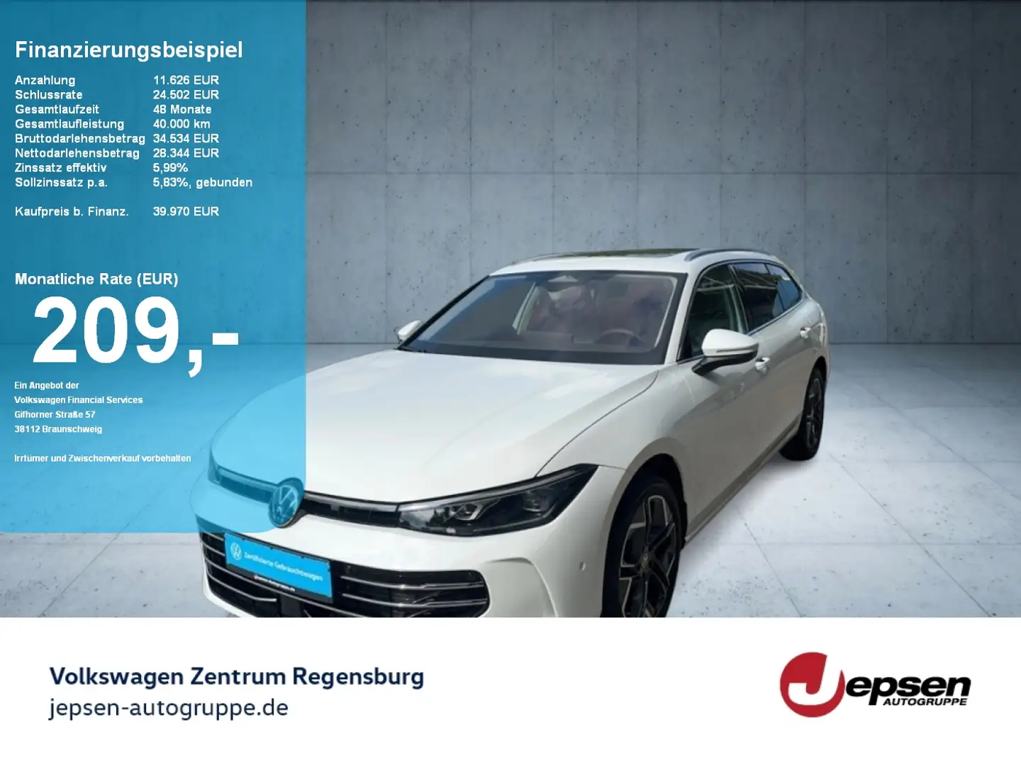 Volkswagen Passat Variant Elegance 2.0 TDI DSG PANO 4xSHZ Weiß - 1