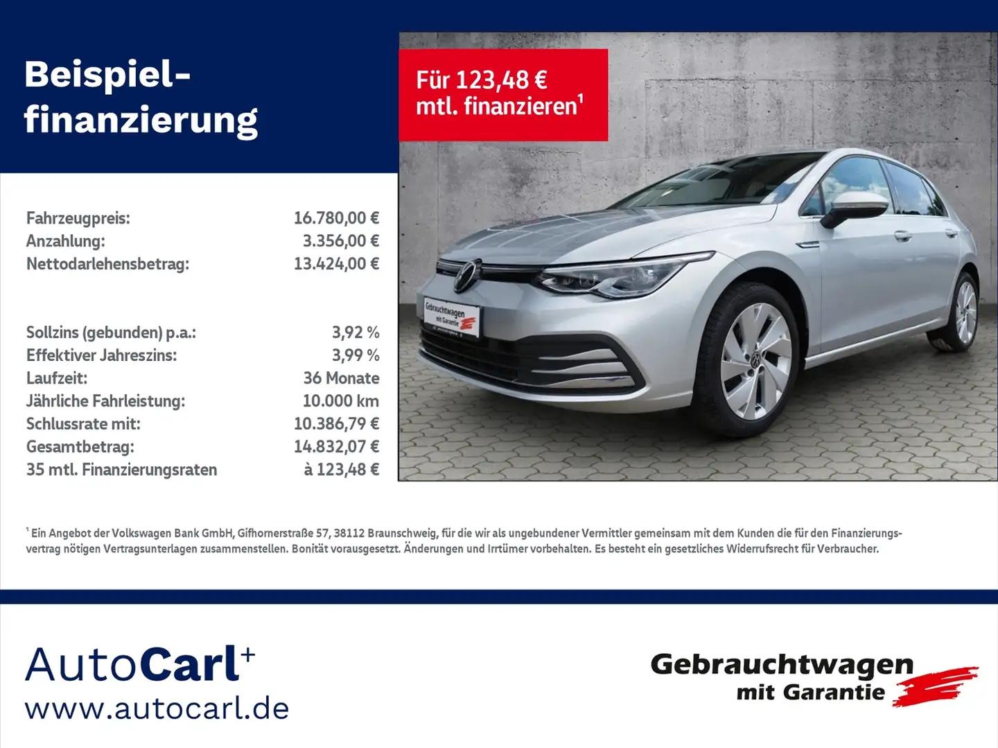 Volkswagen Golf VIII Style 1.5 TSI BusinessPre./L+S/NAV/SHZ KLIMA Silber - 1