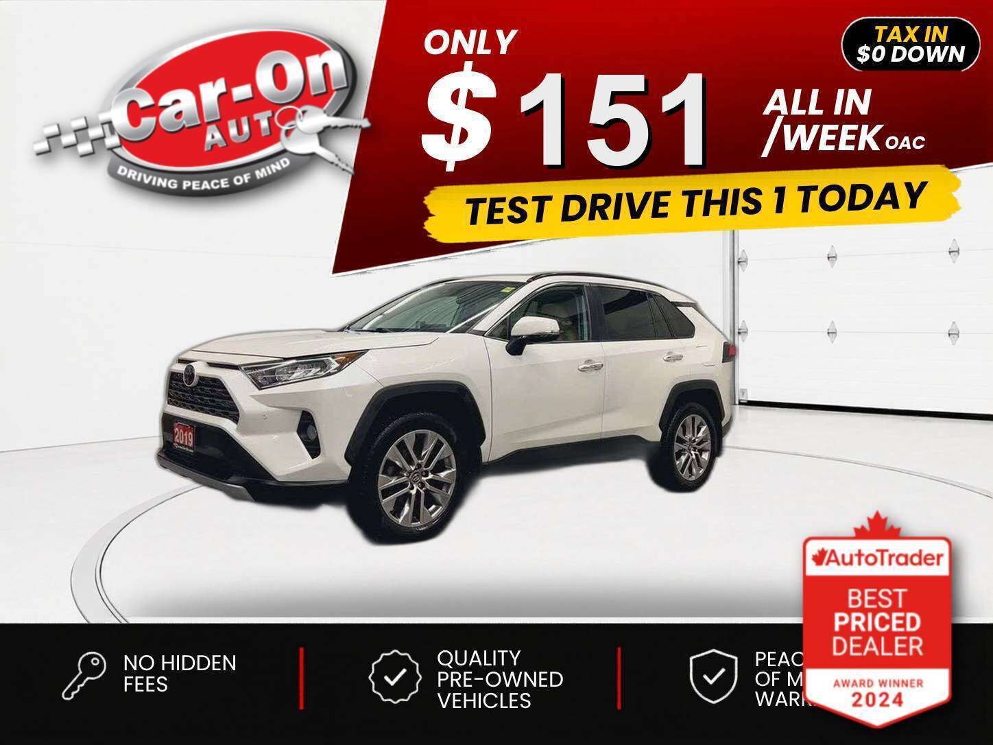 White 2019 Toyota RAV4 SUV / Crossover All-Wheel Drive Automatic
