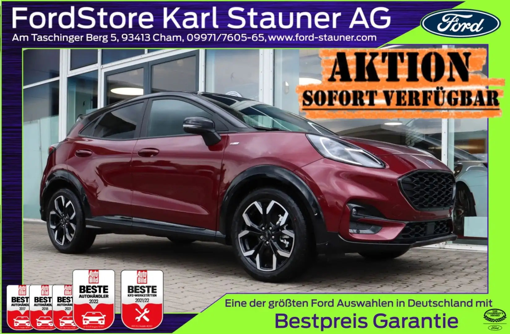 Ford Puma Vivid Ruby Edition 1.0 B&O 4,99% FIN* AHK Lila - 1
