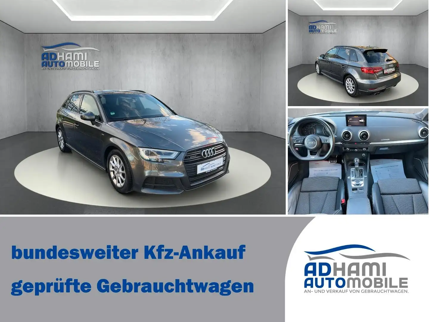 Audi A3 Sportback quattro/3x Sline/AUTOMATIK/LED/TOP! Grau - 1