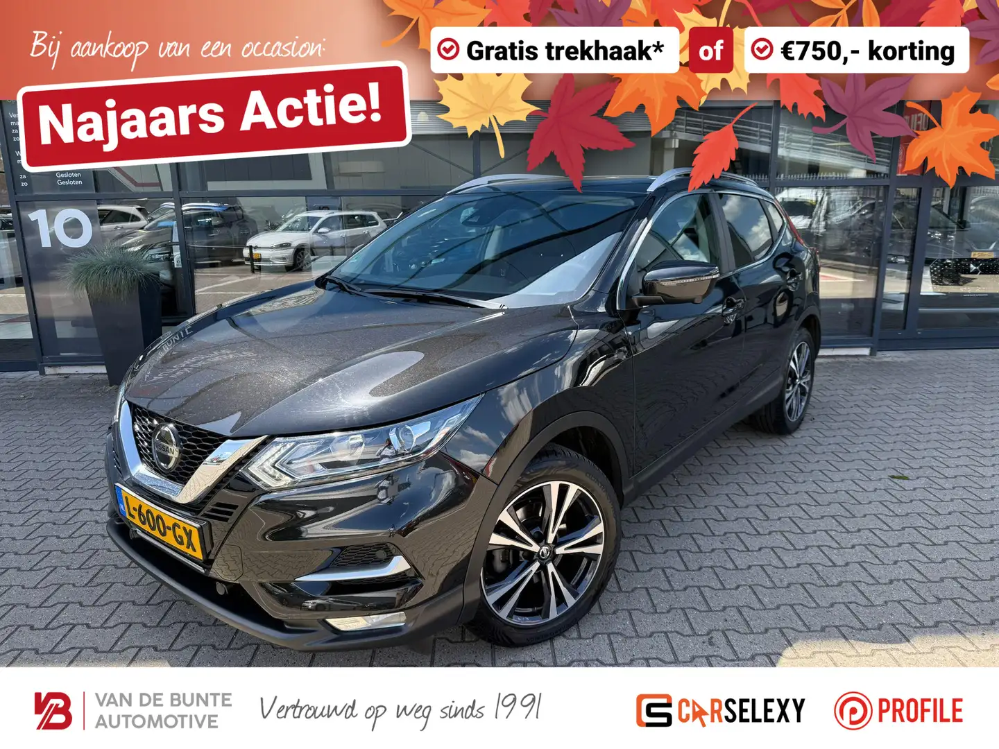 Nissan Qashqai 1.3 DIG-T N-Connecta *LPG G3 & Trekhaak* Zwart - 1