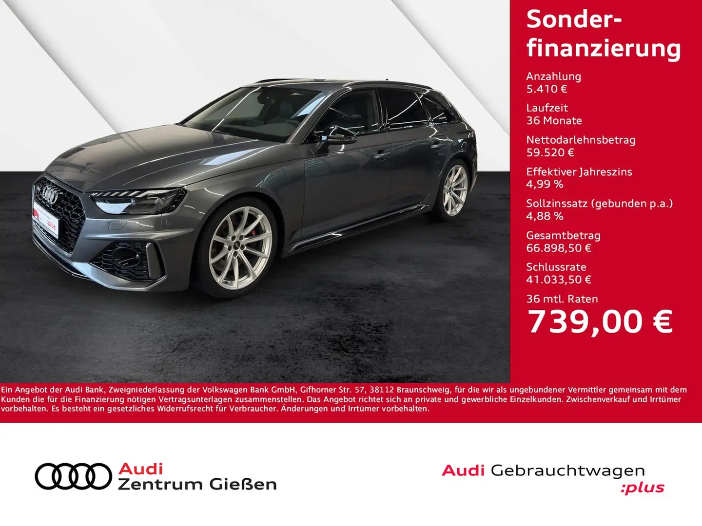 Audi RS4 RS 4 Avant 2.9 TFSI quattro Black B&O Matrix As... Grau - 1