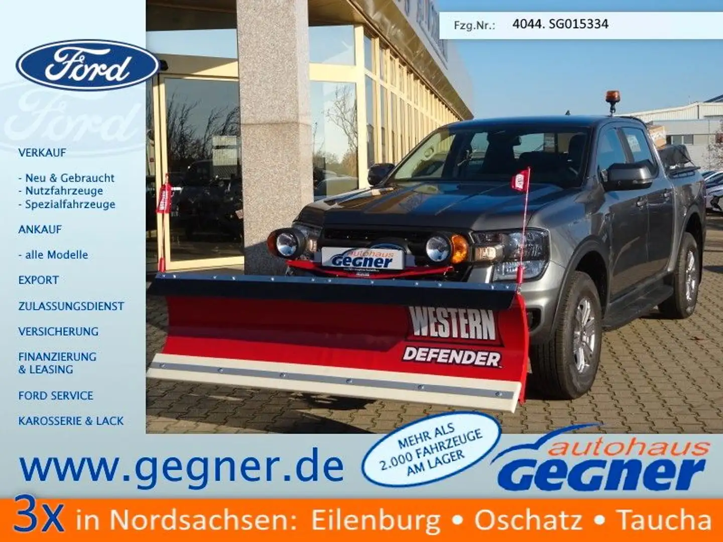 Ford Ranger XLT 4x4 DoKa Winterdienst Streuer Pflug Grau - 1