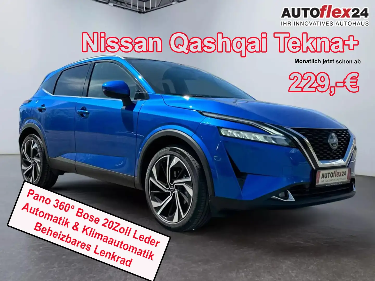 Nissan Qashqai MHEV X-Tronic Tekna+ Pano 360° Bose 20Zoll Lede... Blau - 1