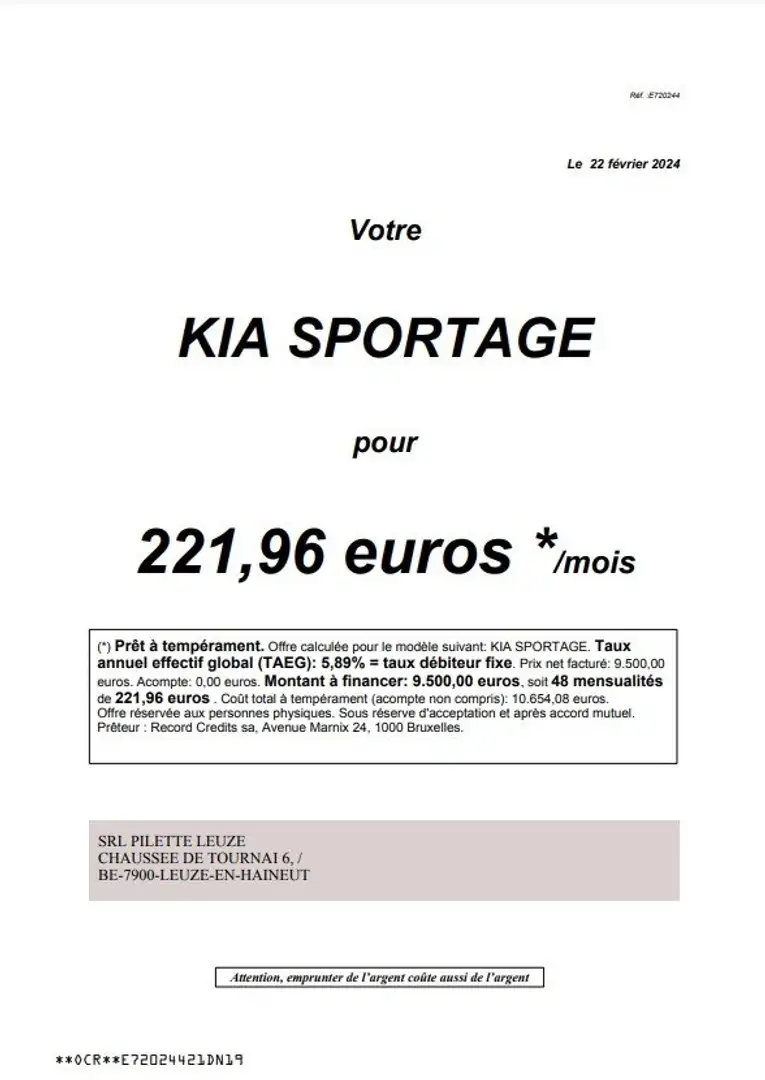 Kia Sportage 1.6i 2WD* 1ER MAIN *48x221.96€ Bruin - 2
