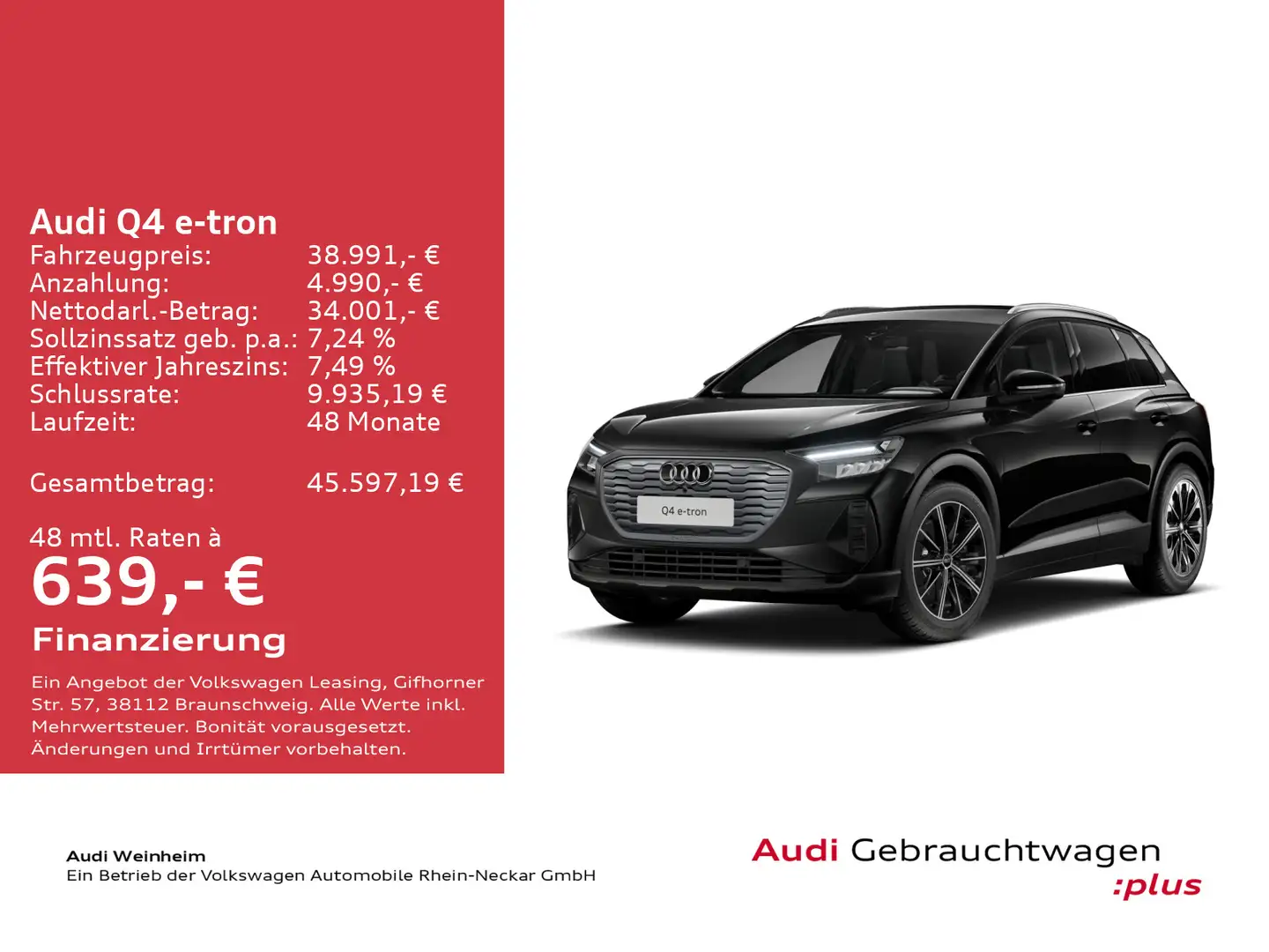 Audi Q4 e-tron 40 LED Virtual MMI plus PDC Ambiente u Schwarz - 2