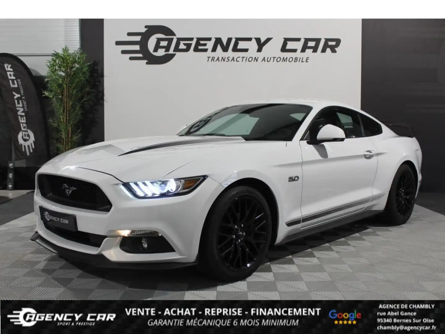 Ford Mustang FASTBACK 5.0 V8 421CH Black Shadow Edition Faible Kms Weiß - 1