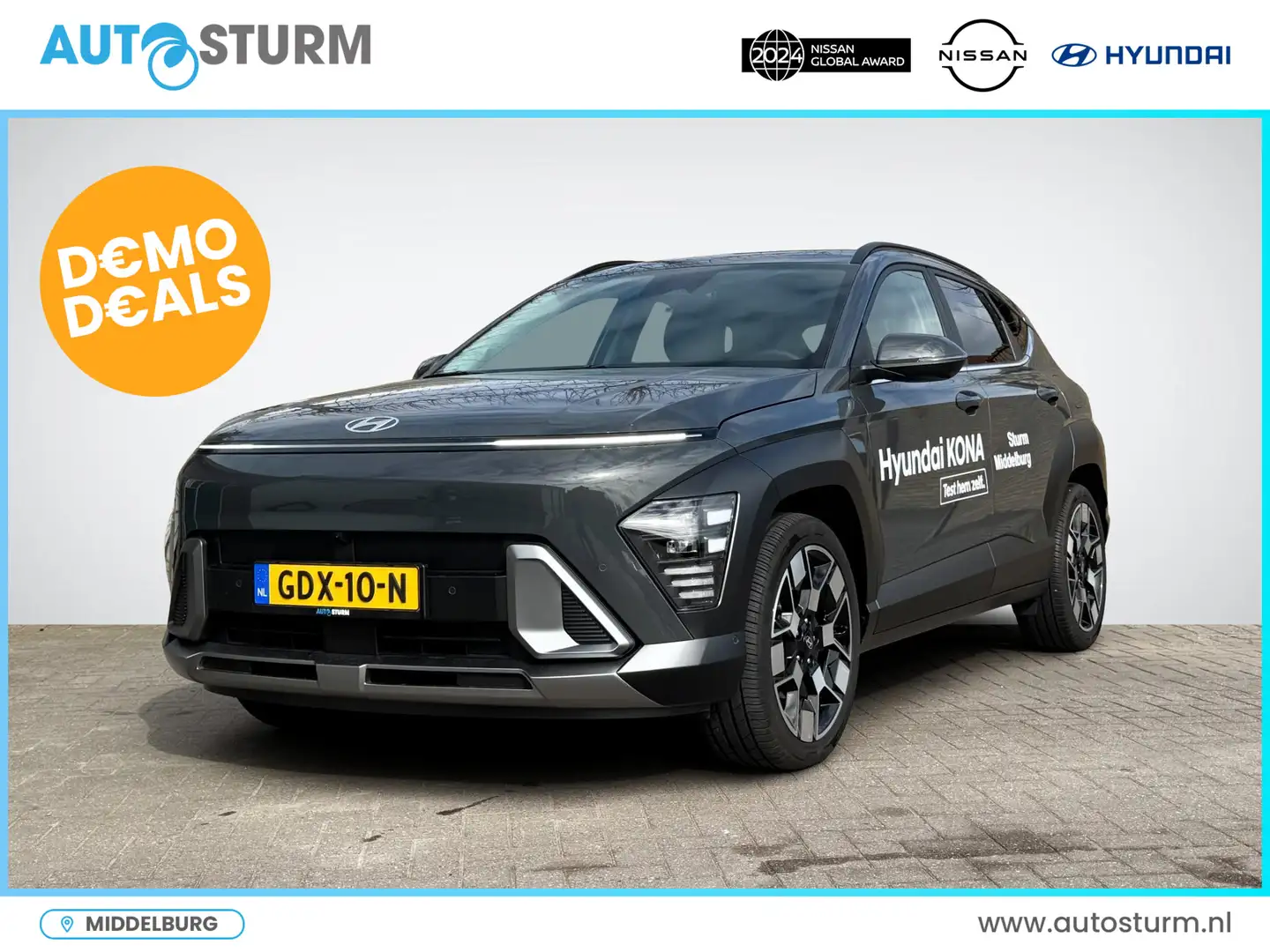 Hyundai KONA 1.6 GDI HEV Premium Grijs - 1